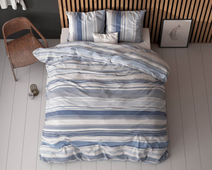 Bettbezug Stripy blau 200 x 200/220 cm - Palo24