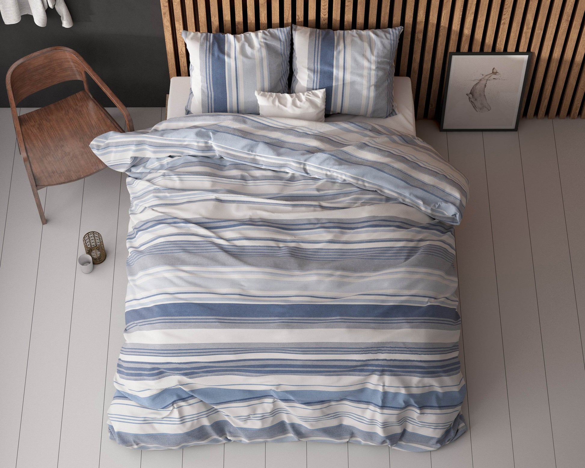 Bettbezug Stripy blau 240 x 200/220 cm - Palo24