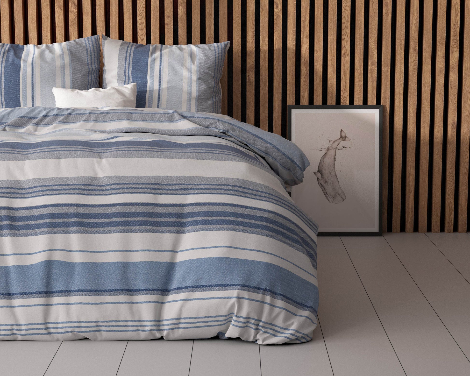 Bettbezug Stripy blau 200 x 200/220 cm - Palo24