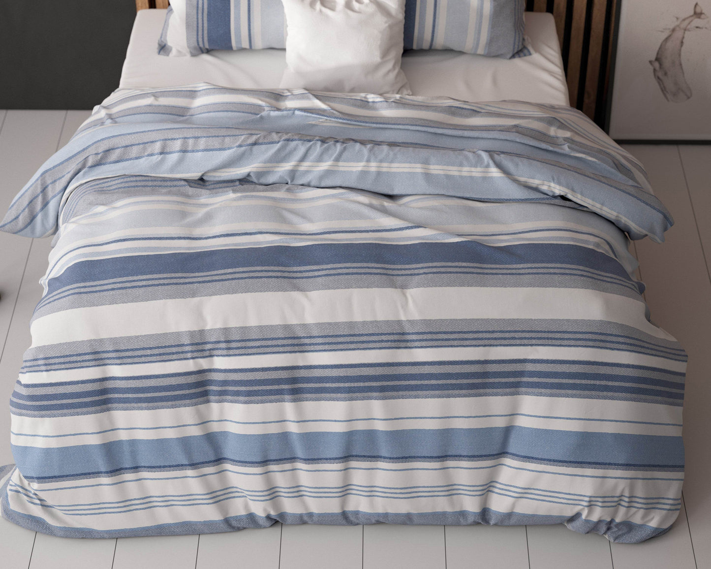Bettbezug Stripy blau 200 x 200/220 cm - Palo24