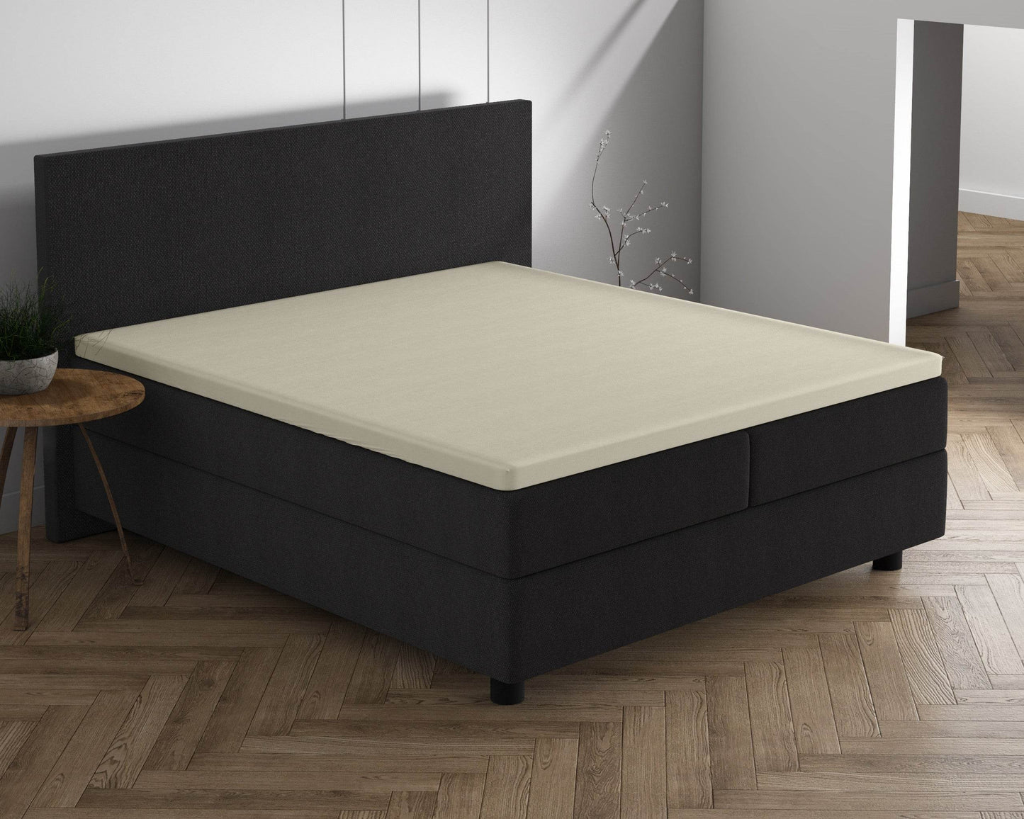 Doppelt Jersey 220 gr. Topper Spannbettlaken Creme 140 x 200/220 cm - Palo24