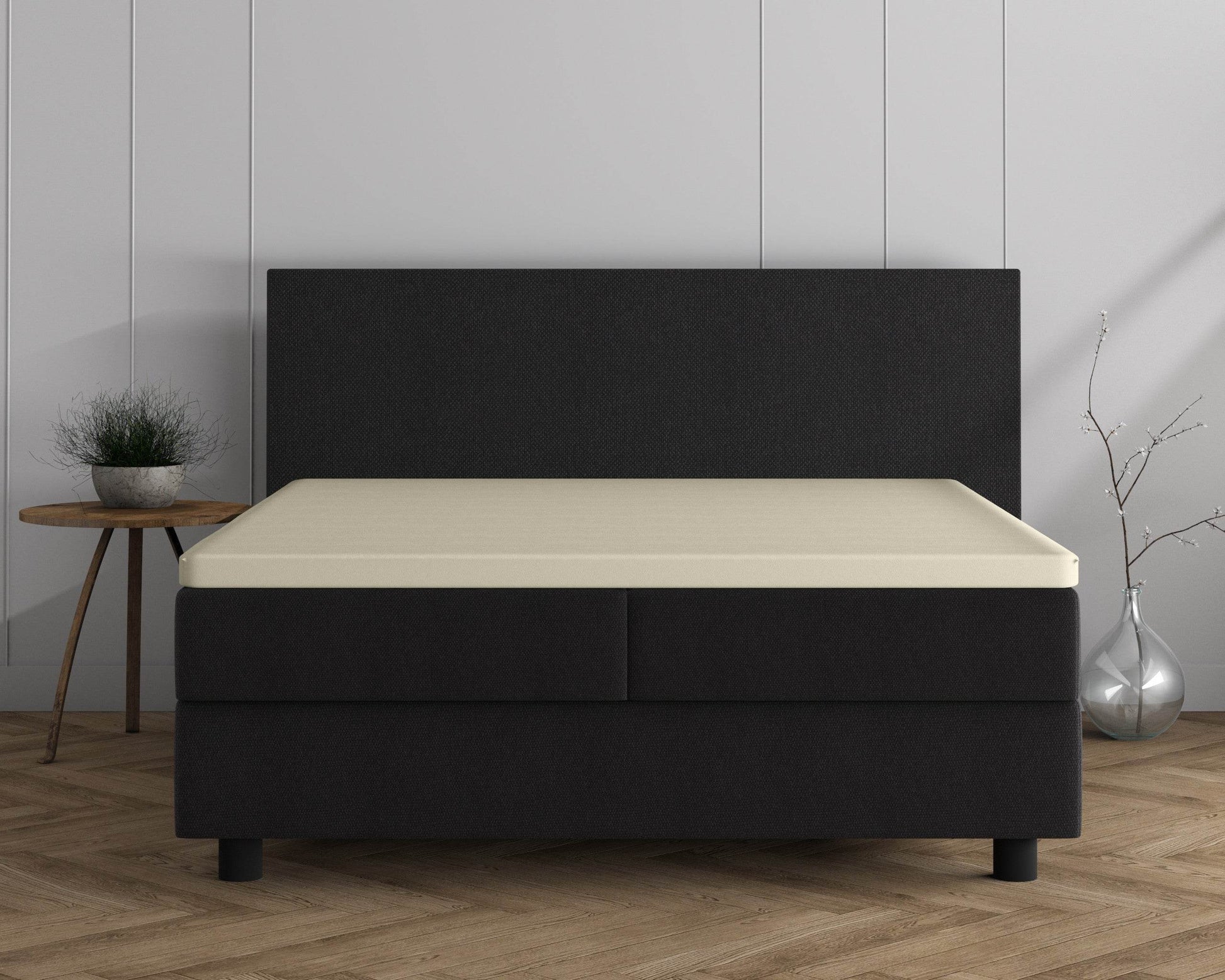 Doppelt Jersey 220 gr. Topper Spannbettlaken Creme 140 x 200/220 cm - Palo24