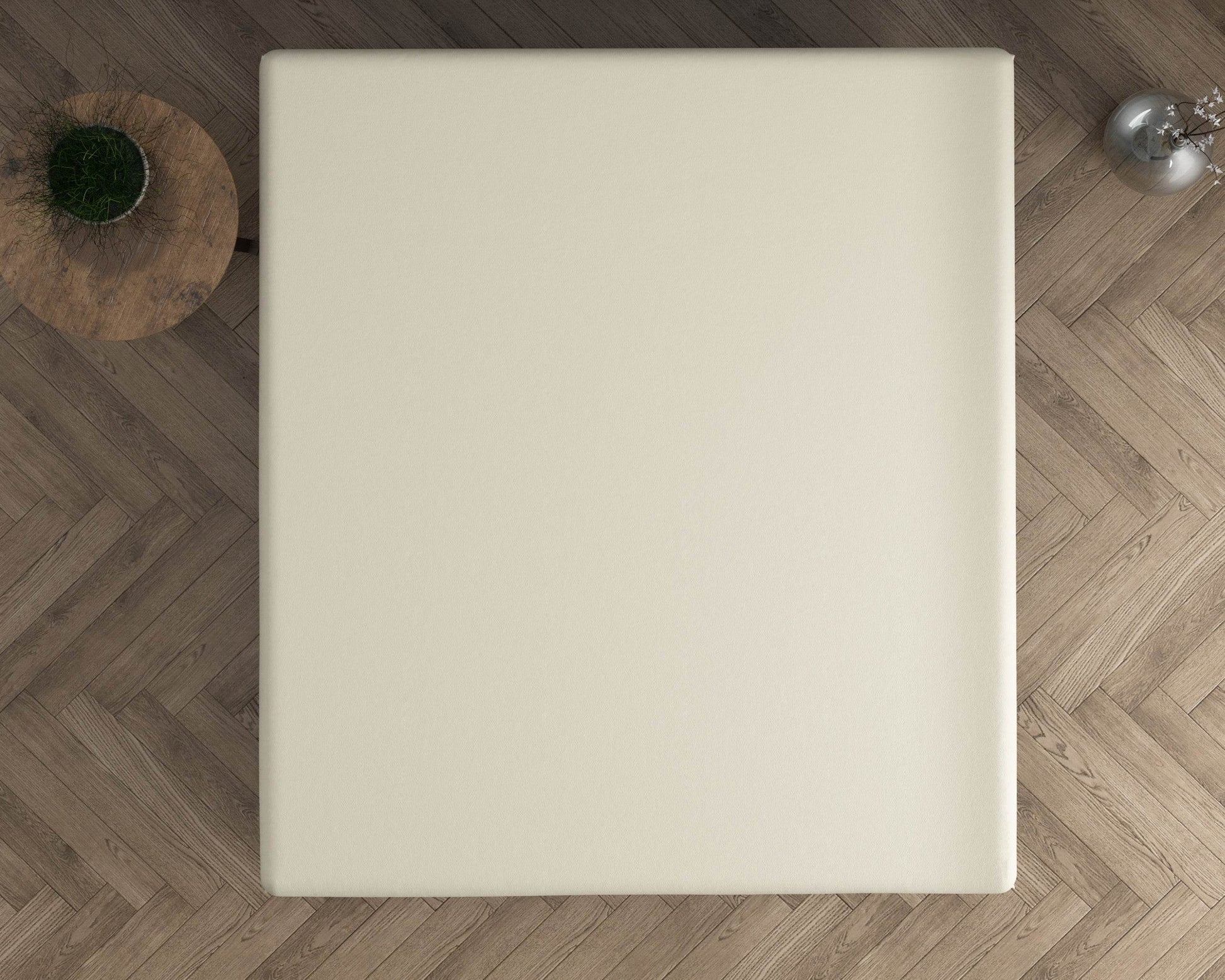 Doppelt Jersey 220 gr. Topper Spannbettlaken Creme 140 x 200/220 cm - Palo24