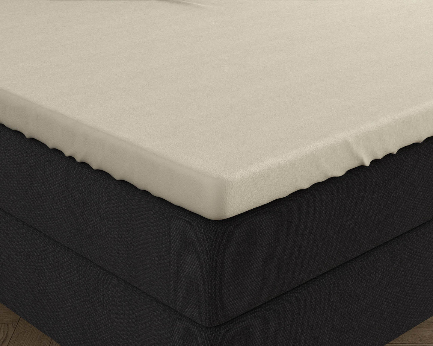 Doppelt Jersey 220 gr. Topper Spannbettlaken Creme 140 x 200/220 cm - Palo24