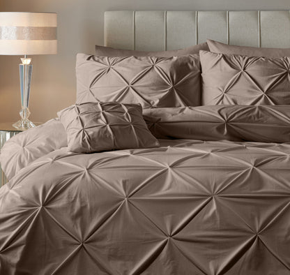 Bettbezug Samt Pintuck Taupe 240 x 200/220 cm