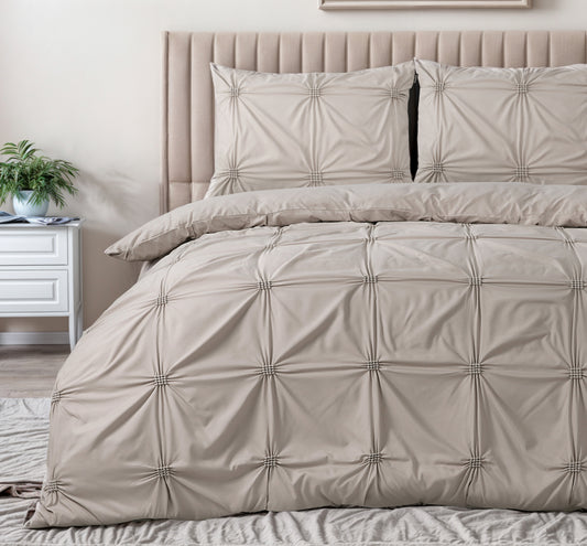 Bettbezug Punch pintuck Taupe 140 x 200/220 cm