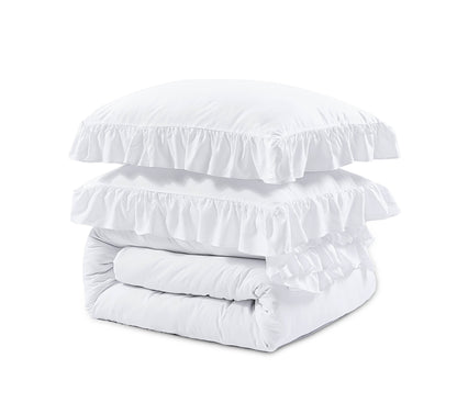 Bettbezug Ruffles Weiss 200 x 200/220 cm - Palo24