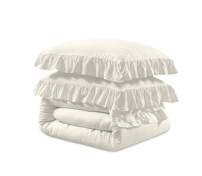 Bettbezug Ruffles Creme 200 x 200/220 cm