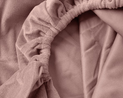 Samt-Spannbettlaken Altrosa