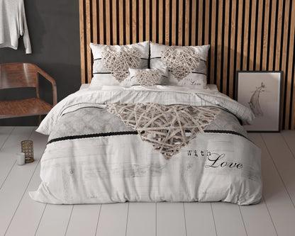 Home Is Heart Bettbezug 140x200/220 cm Weiss