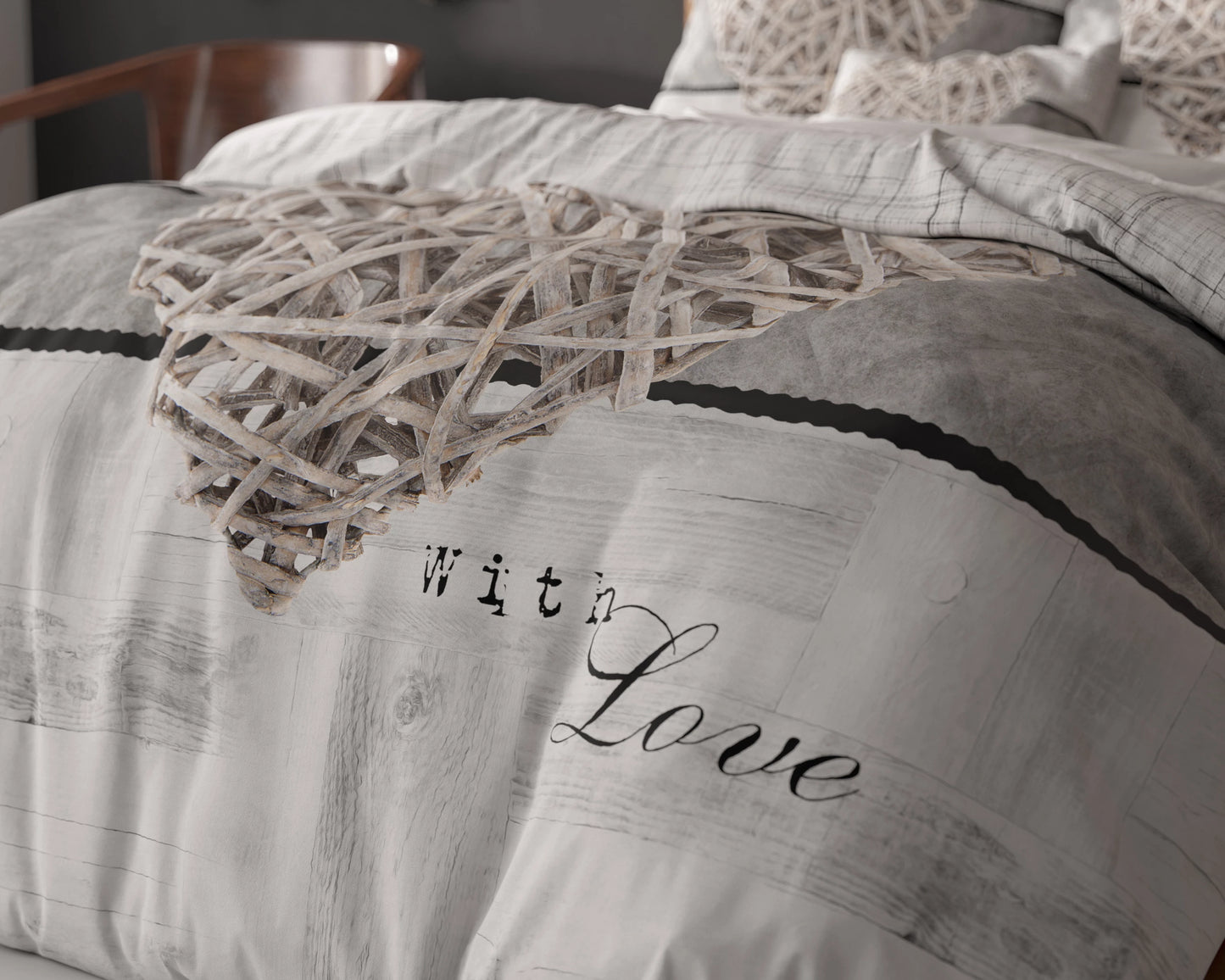 Home Is Heart Bettbezug 200x200/220 cm Weiss