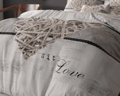 Home Is Heart Bettbezug 200x200/220 cm Weiss