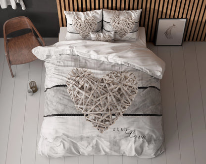 Home Is Heart Bettbezug 140x200/220 cm Weiss