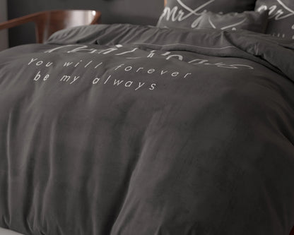 Mr And Mrs Heart Bettbezug Anthrazit
