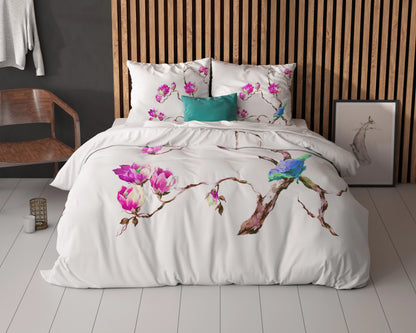 Magnolien Bettbezug Weiss