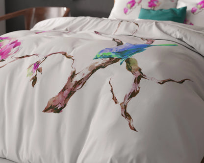 Magnolien  Bettbezug 240x200/220 cm Weiss