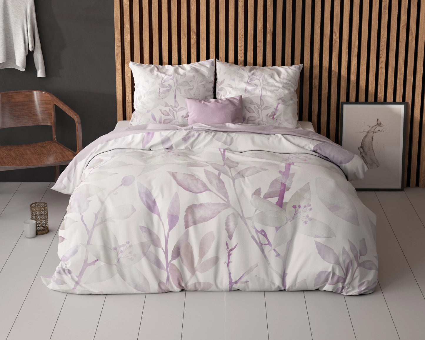 Water leaves Bettbezug Weiss