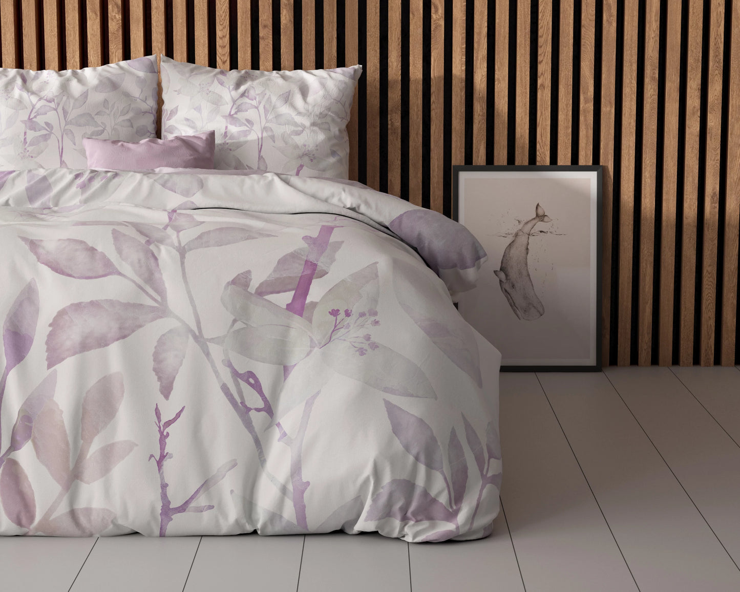 Water leaves Bettbezug Weiss