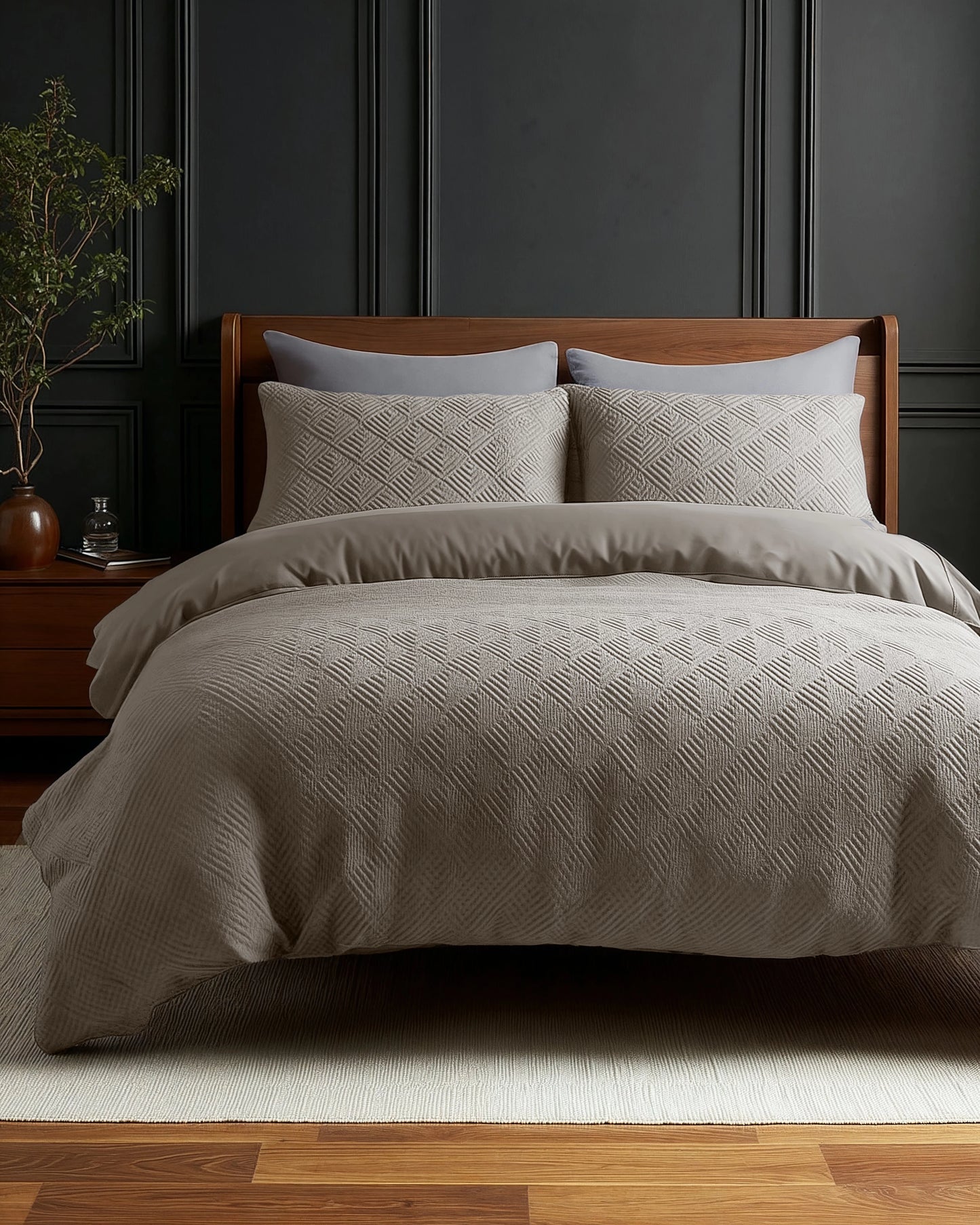 Milano 3D Bettbezug Taupe/Grau