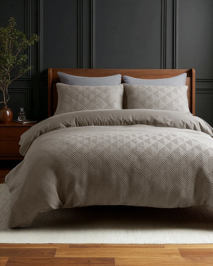 Milano 3D Bettbezug Taupe/Grau