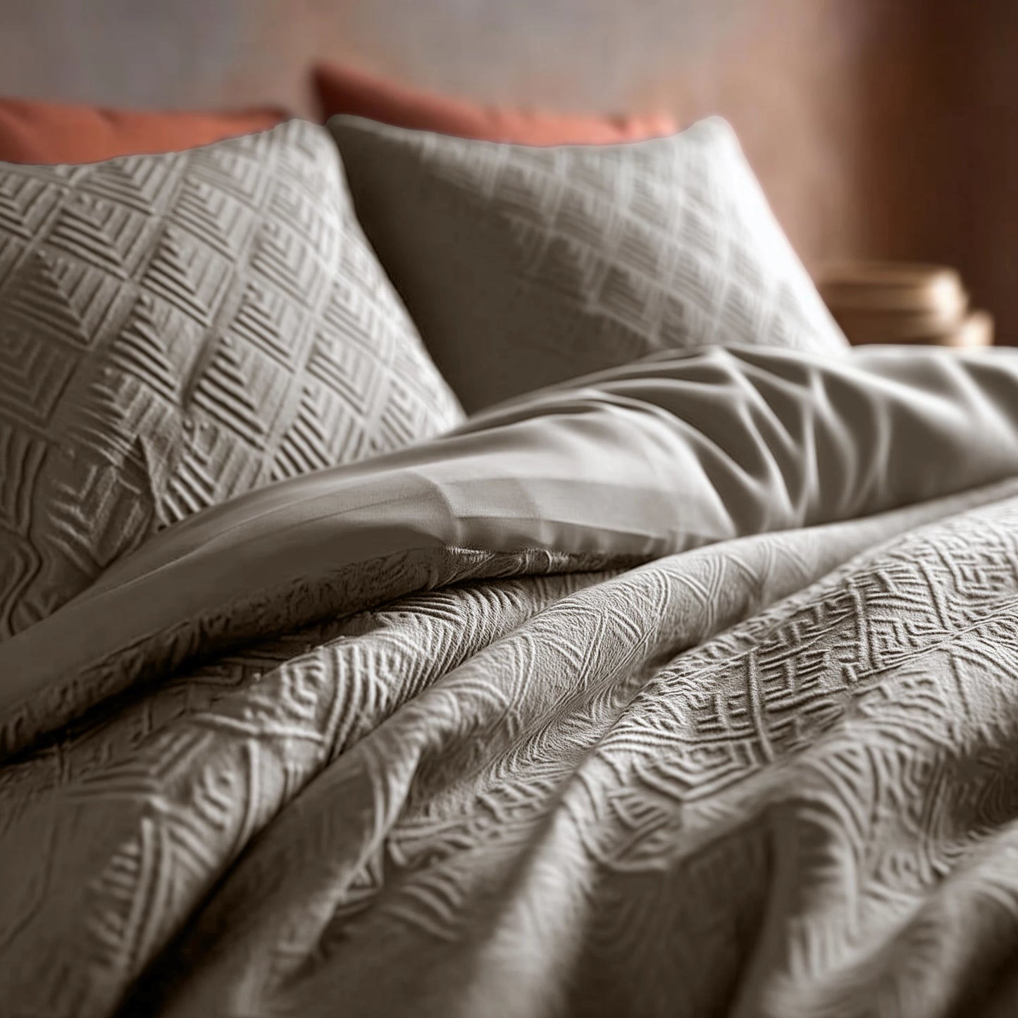 Milano 3D Bettbezug Taupe/Grau