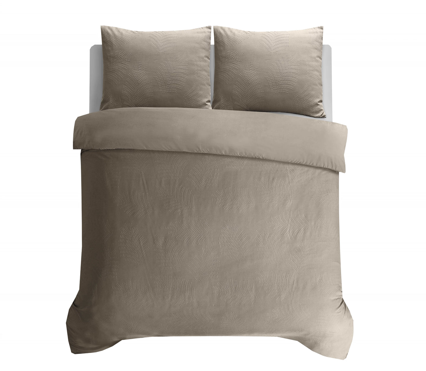 Leaves 3D Bettbezug Taupe/Grau