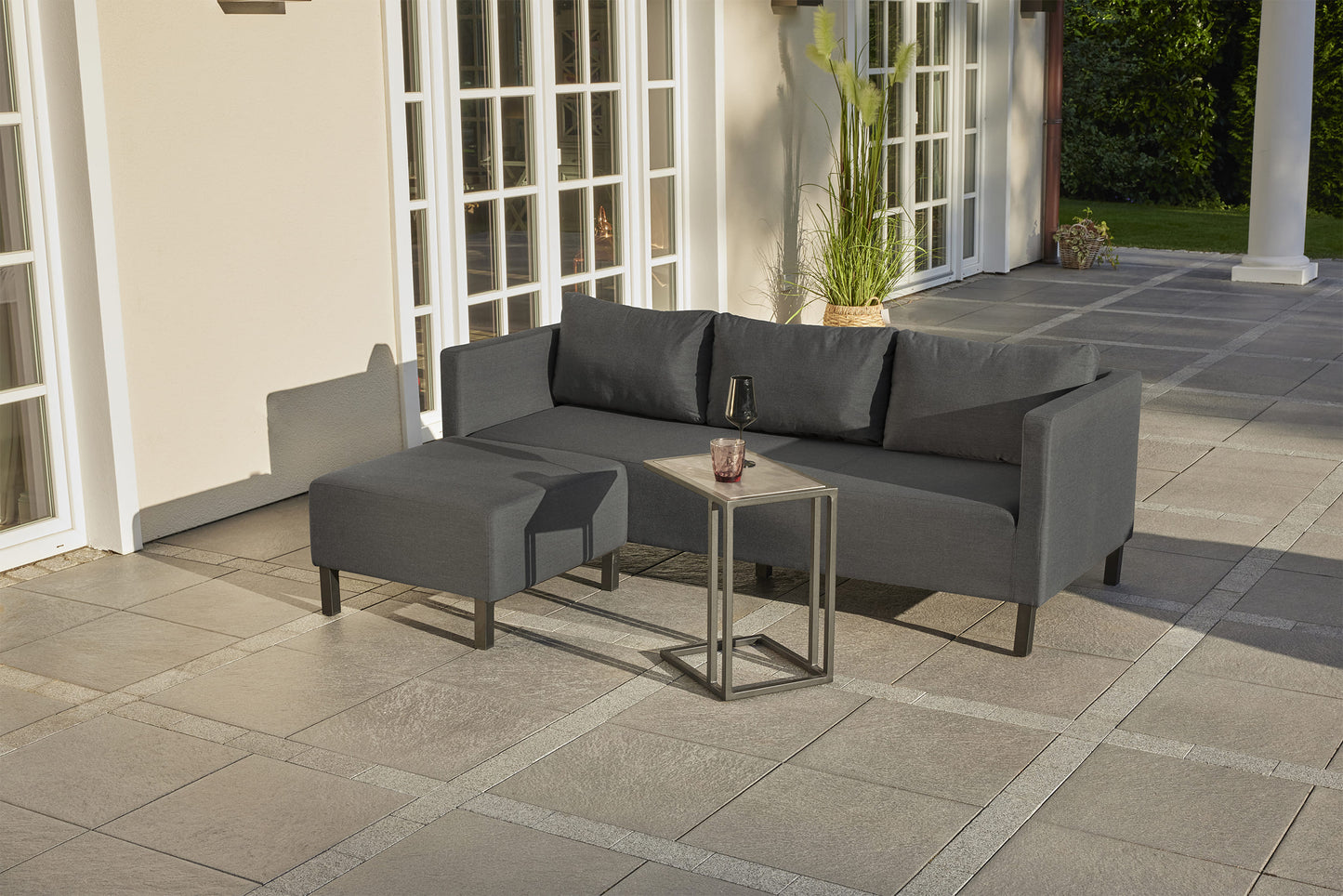 3tlg. Gartenlounge Set Anthrazit/Sooty