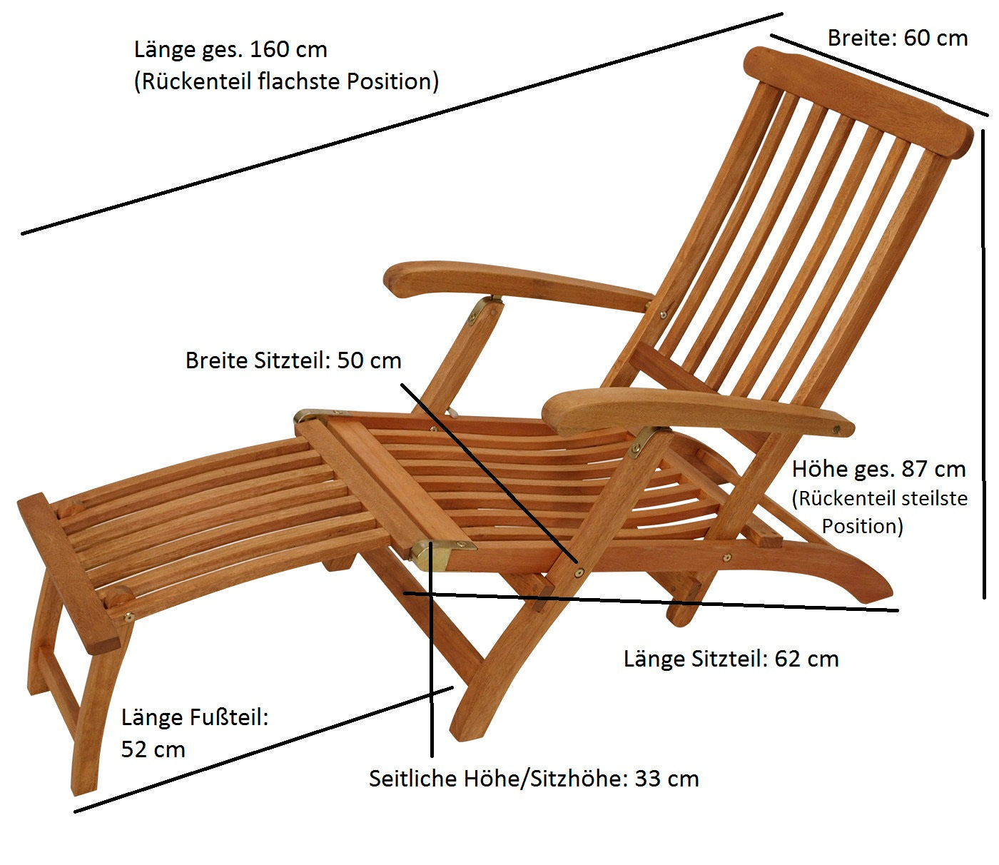 Transat MAINE pliable, eucalyptus huilé, certifié FSC®