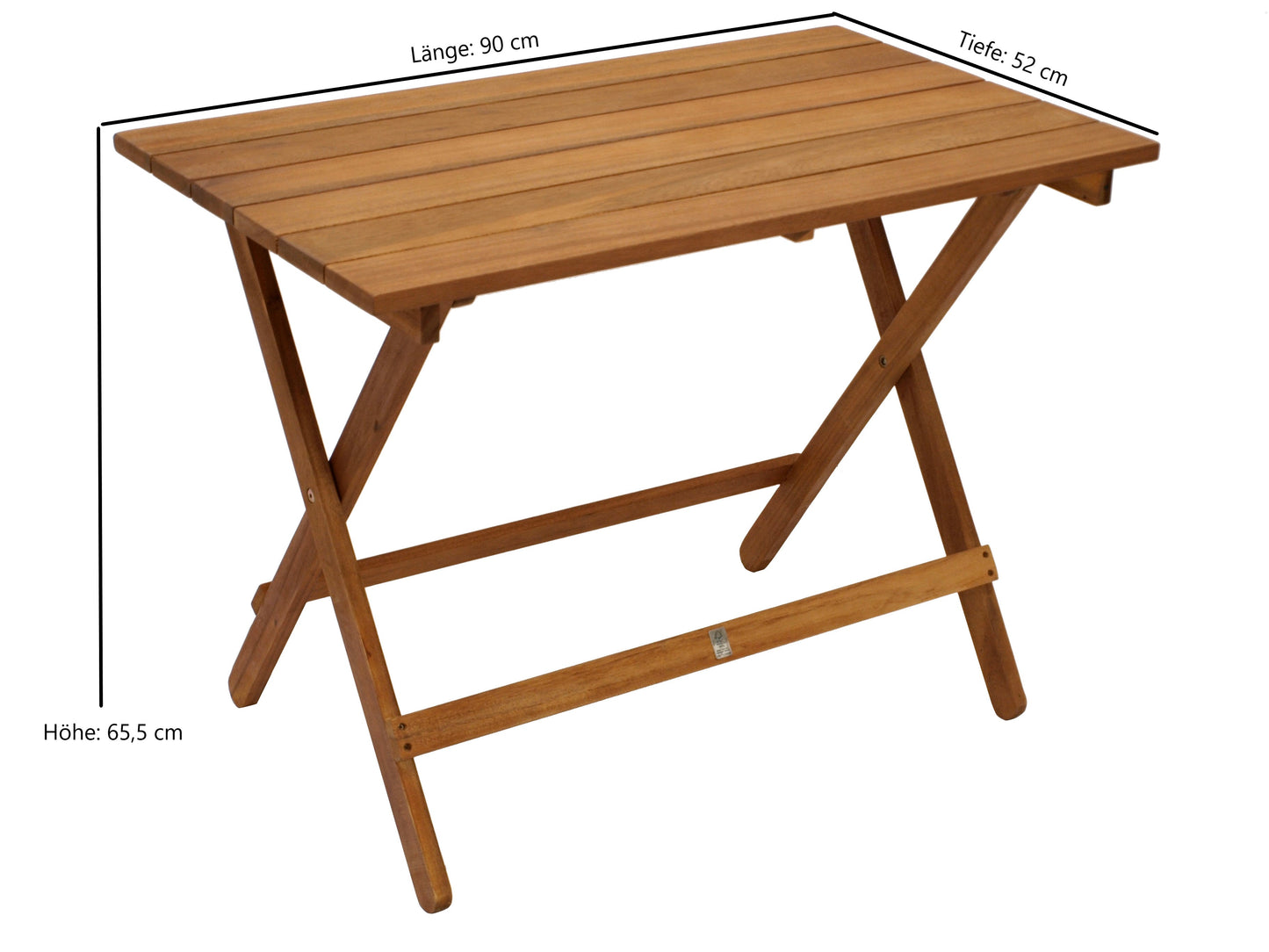 Table de jardin table pliante table d'appoint table de camping table en bois DANA 90x52cm, bois