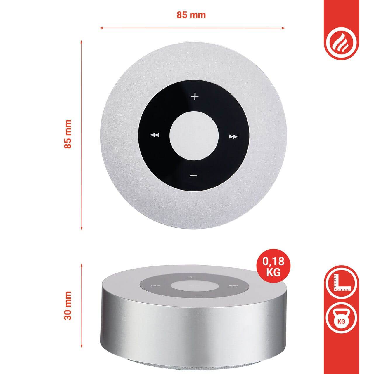 KAMINIO Knister Lautsprecher MORITZ - Soundbox Bluetooth Silber - Palo24
