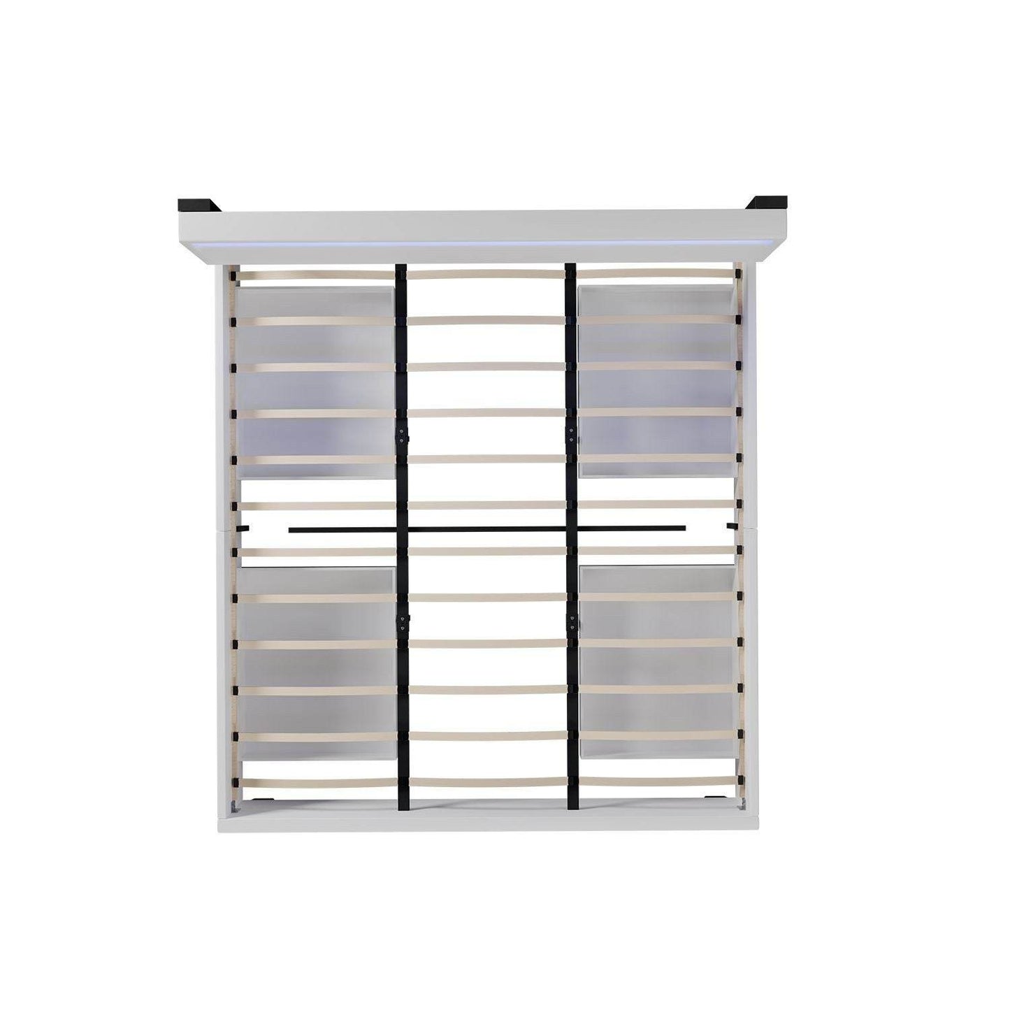 Polsterbett Lyon 180 x 200 cm mit Bettkasten, LED Beleuchtung, Lattenrost & Matratze Weiss - Palo24