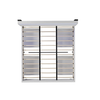 Polsterbett Lyon 180 x 200 cm mit Bettkasten, LED Beleuchtung, Lattenrost & Matratze Weiss - Palo24