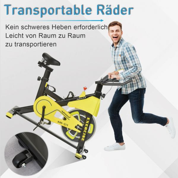 Heimtrainer Fahrrad Spinning Rad Hometrainer Fahrrad Ergometer Gelb