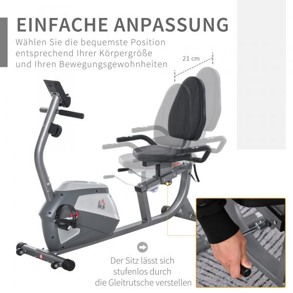 Liegeergometer LCD-Anzeige 8 stufig einstellbarem Magnetwiderstand