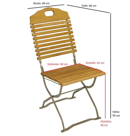 2 Stück Kurgarten- Stuhl BAD TÖLZ, Flachstahl verzinkt + Robinie, klappbar