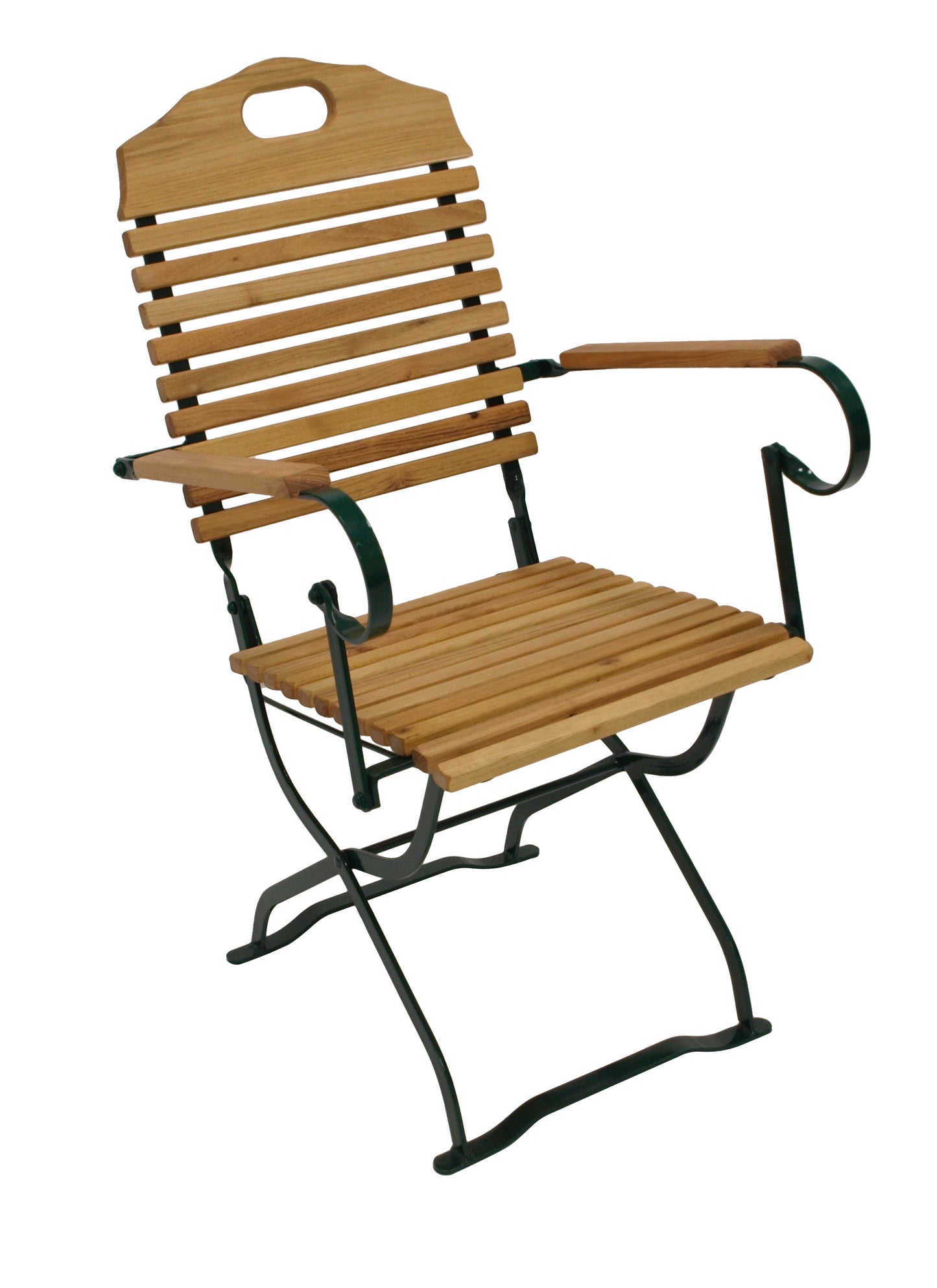 Kurgarten - Garnitur BAD TÖLZ 3-teilig, Flachstahl grün + Robinie, klappbar