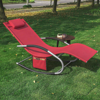 Gartenliege | Sonnenliege mit Tasche | Liegestuhl Rot | OGS28-R - Palo24