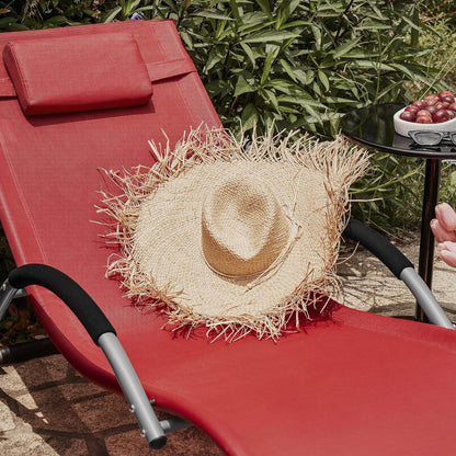 Gartenliege | Sonnenliege | Liegestuhl Rot | OGS38-R - Palo24