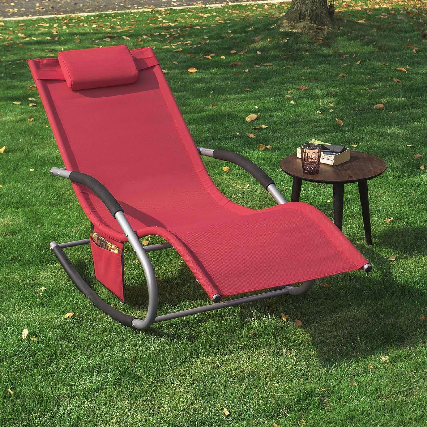 Gartenliege | Sonnenliege mit Tasche | Liegestuhl Rot | OGS28-R - Palo24