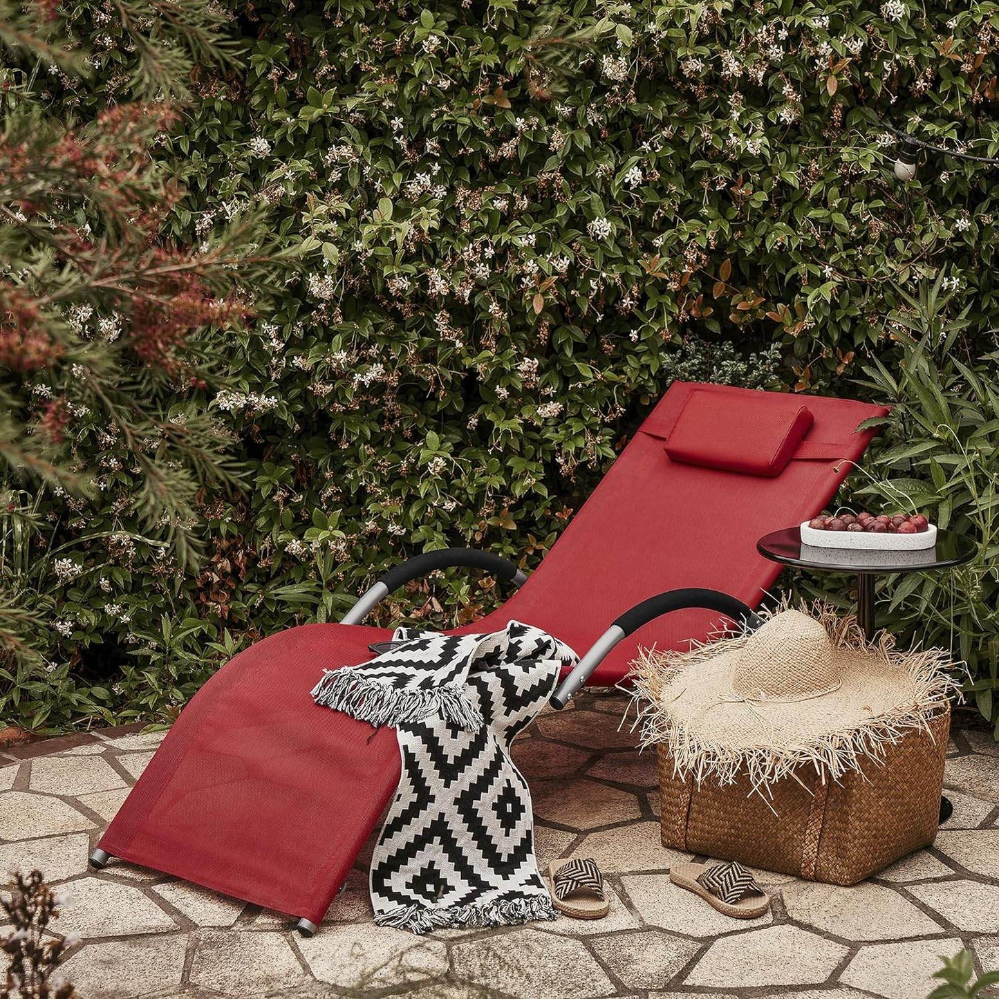 Gartenliege | Sonnenliege | Liegestuhl Rot | OGS38-R - Palo24