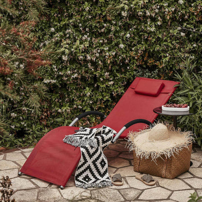 Gartenliege | Sonnenliege | Liegestuhl Rot | OGS38-R - Palo24