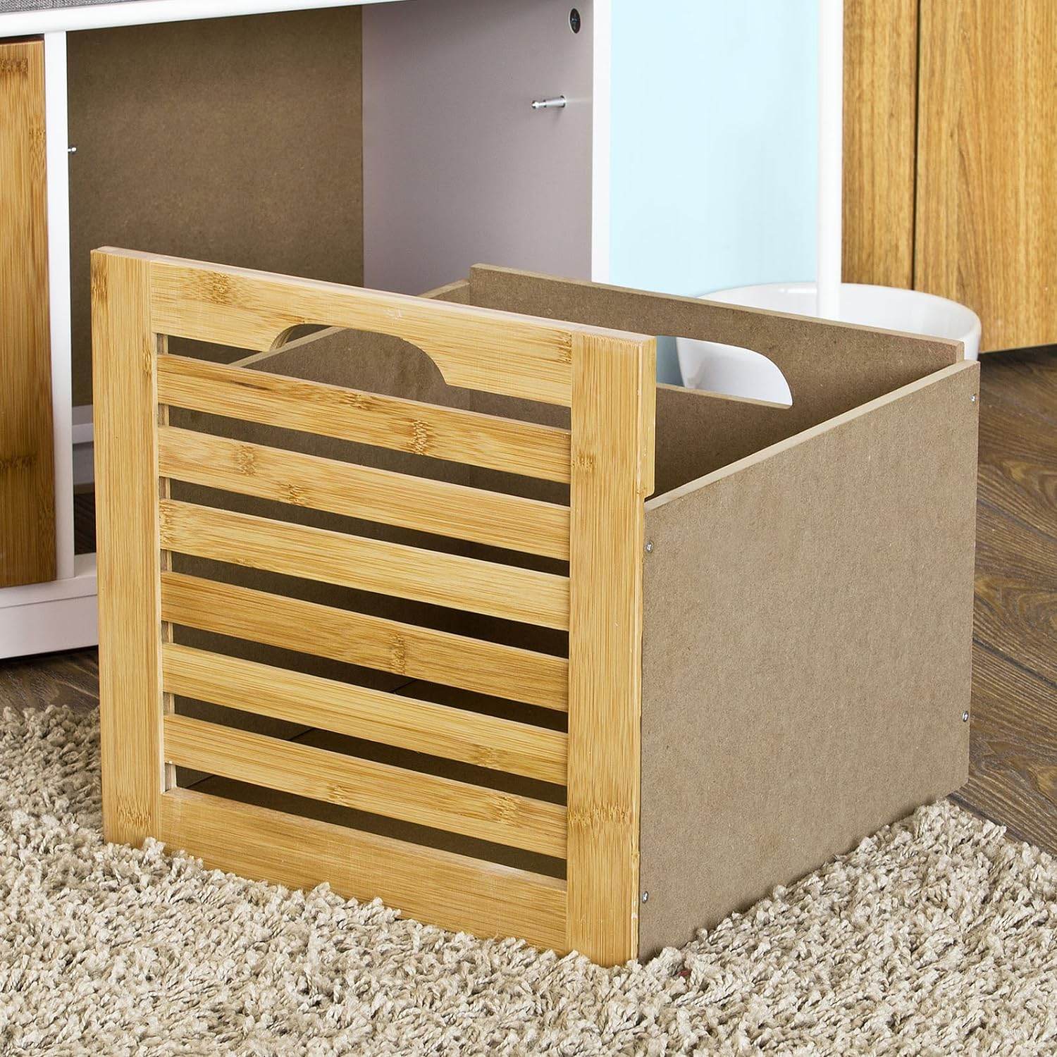 Sitzbank mit Sitzkissen | Schuhtruhe Bambus | Sitzkommode Weiss FSR23-K-WN - Palo24