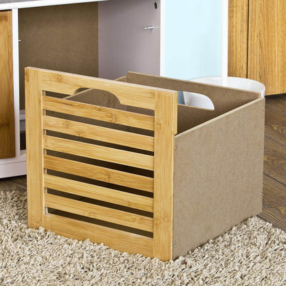 Sitzbank mit Sitzkissen | Schuhtruhe Bambus | Sitzkommode Weiss FSR23-K-WN - Palo24