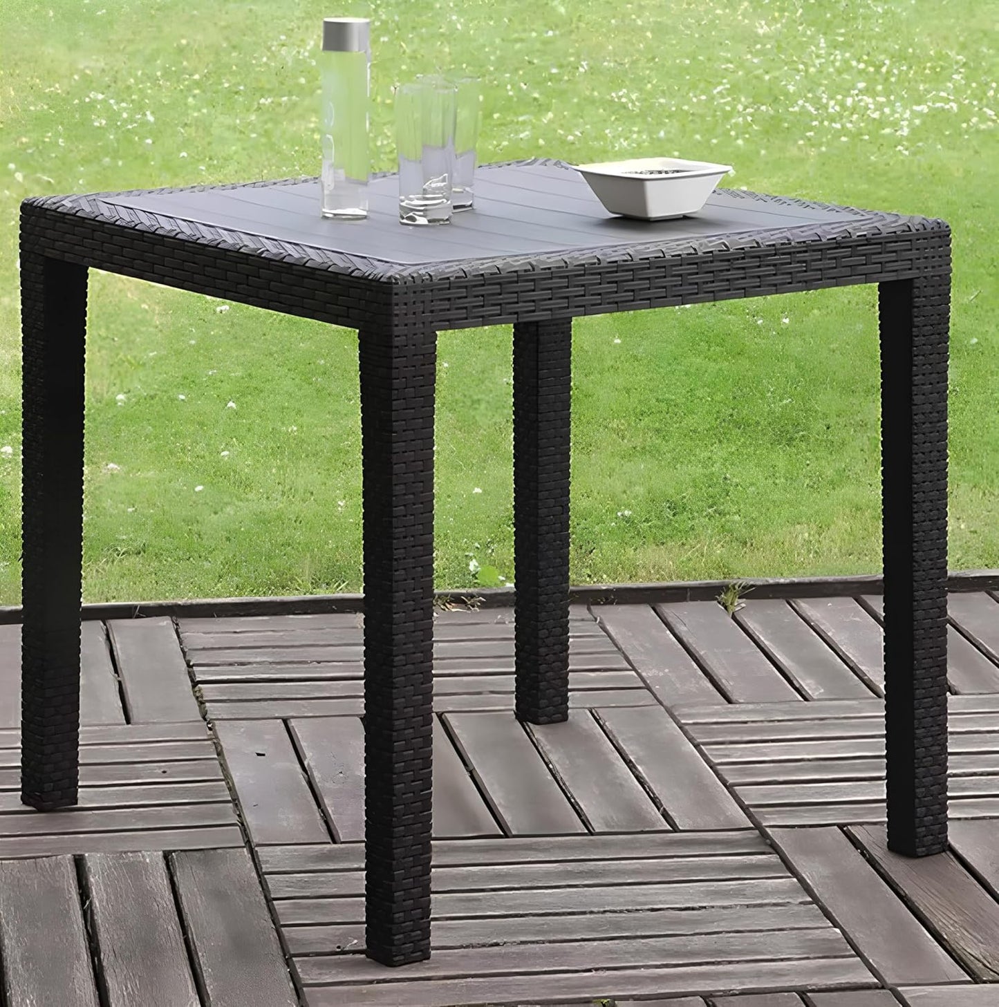 Gartentisch KING 79x79cm, Kunststoff anthrazit grau