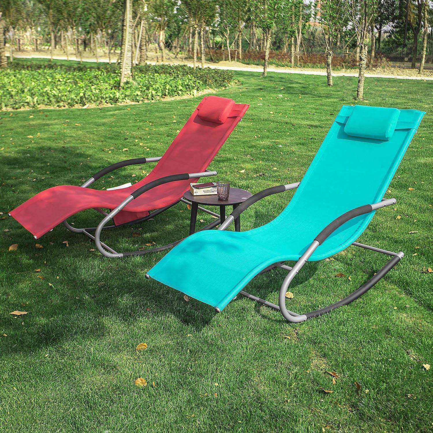 Gartenliege | Sonnenliege mit Tasche | Liegestuhl Rot | OGS28-R - Palo24