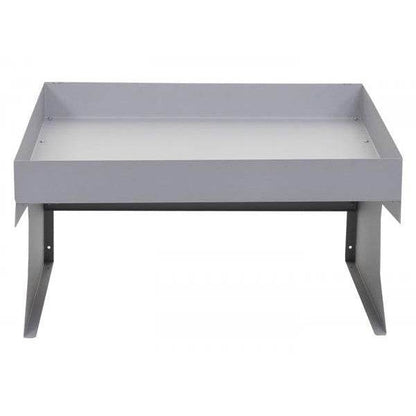 Mähroboter-Garage mit Pflanzkasten HWC-G60, Dach Unterstand für Rasenmäher, Metall 37x60x70cm ~ grau - Palo24