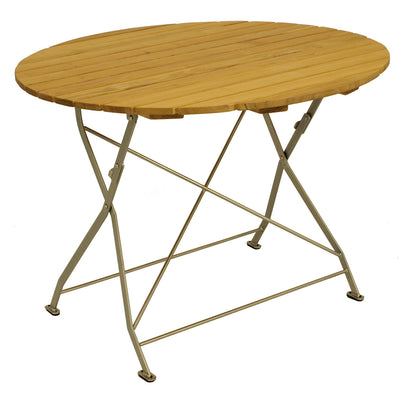 Klapptisch BAD TÖLZ 100cm rund, Flachstahl verzinkt + Robinie