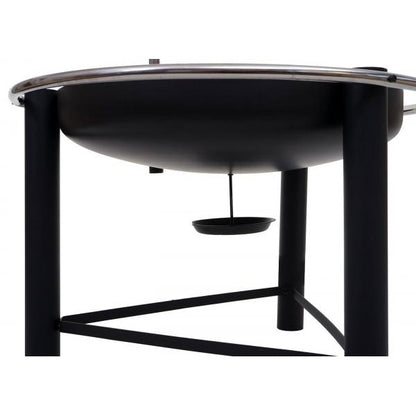 BBQ Schwenkgrill HWC-K92, Gartengrill Holzkohlegrill, höhenverstellbar Aschekasten Feuerschale Ø 60cm, Stahl schwarz