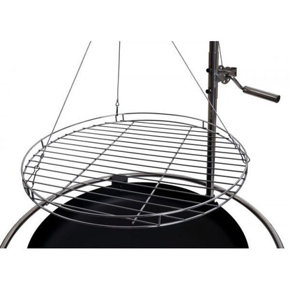 BBQ Schwenkgrill HWC-K92, Gartengrill Holzkohlegrill, höhenverstellbar Aschekasten Feuerschale Ø 60cm, Stahl schwarz