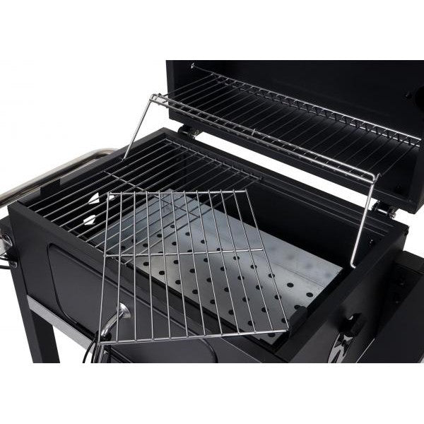 Grillwagen Holzkohlegrill Standgrill Barbecue BBQ Gartengrill mit Deckel Ablagen, Stahl, 110x100x51cm schwarz